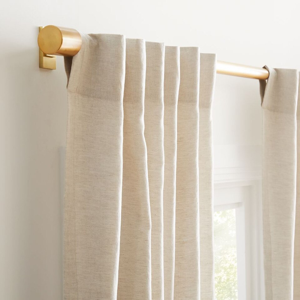 European Flax Linen Curtain Natural west elm United Kingdom